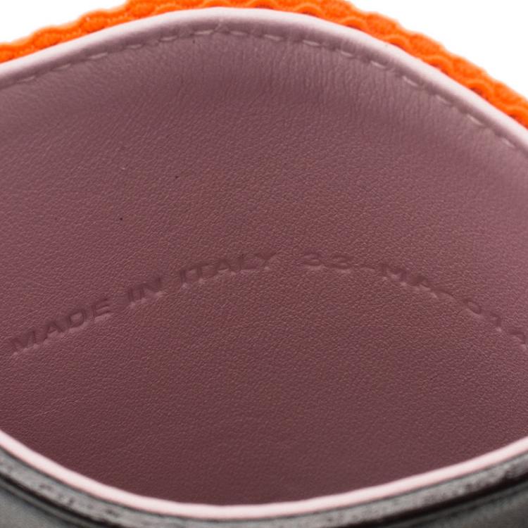 Pre Owned Dior Orange Leather and Fabric Stardust Embellished IPhone Pouch