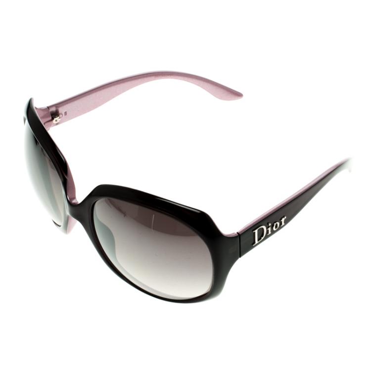 Pre Owned Dior Black/Purple PY31Z Glossy 1 Oversized Sunglasses