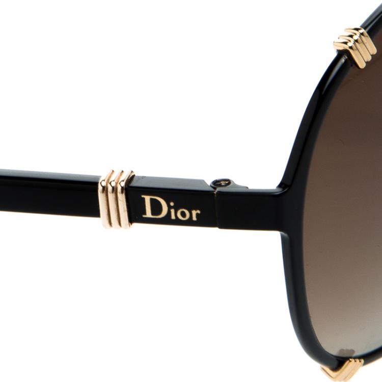 Pre Owned Dior Black Chicago 2 Aviator Sunglasses