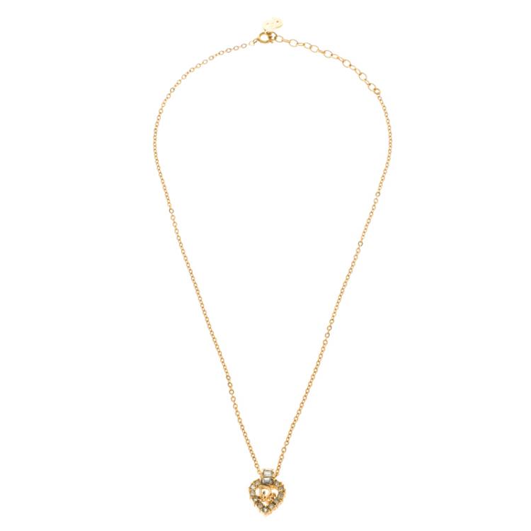 Christian Dior Pre-Owned 2000s Heart Pendant Chain Necklace - Farfetch
