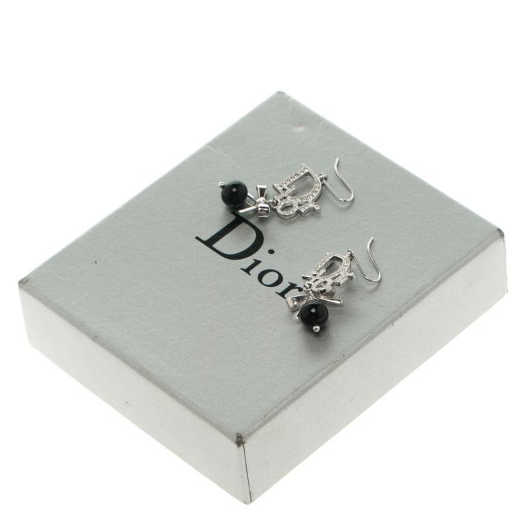 Pre Owned Dior Oblique Bead Drop Earrings