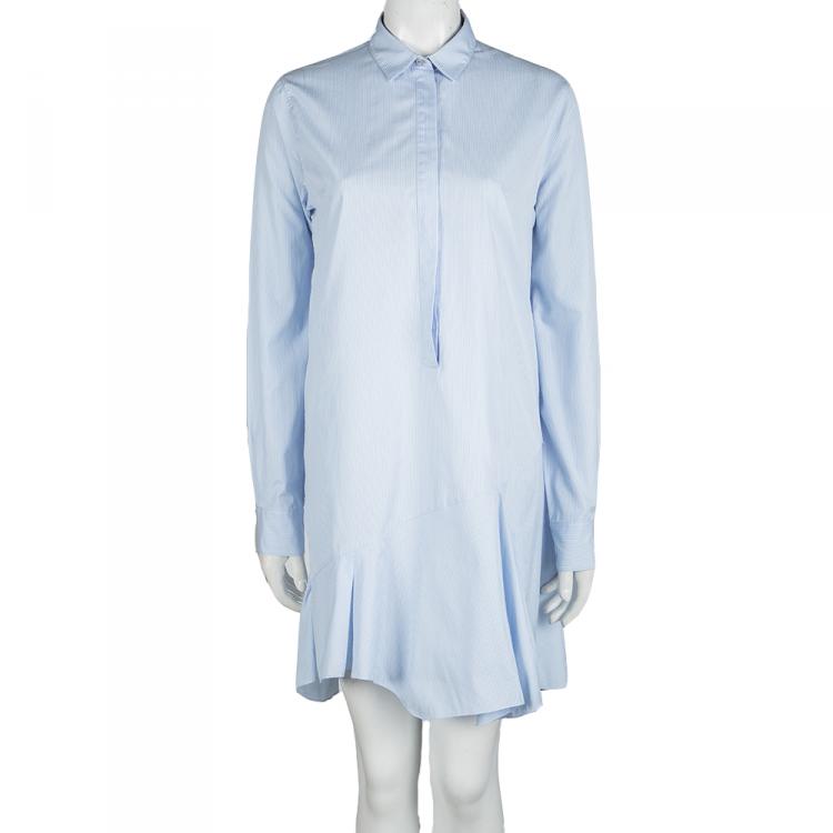 Louis Vuitton Mens Shirt, White & Blue Stripes, Sz 40 Medium France