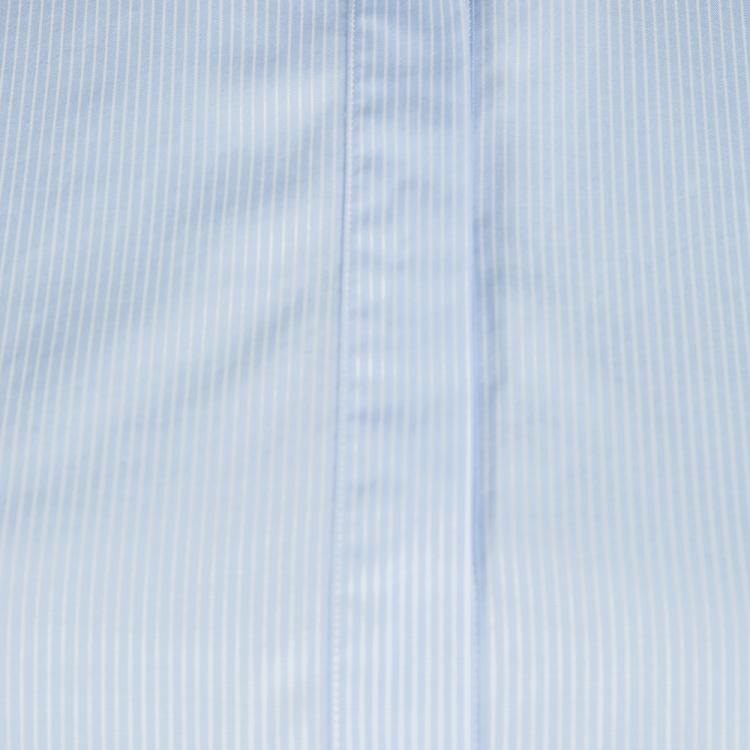 Pre Owned Christian Dior Blue and White Striped Cotton Shirt Dress M