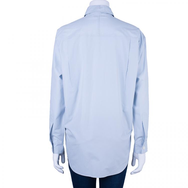 Pre Owned Dior Light Blue Cotton Shirt M