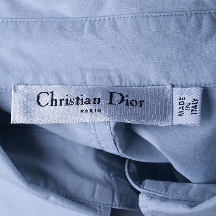Pre Owned Dior Light Blue Cotton Shirt M