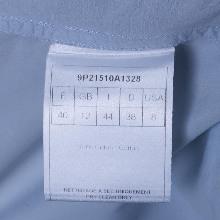 Pre Owned Dior Light Blue Cotton Shirt M