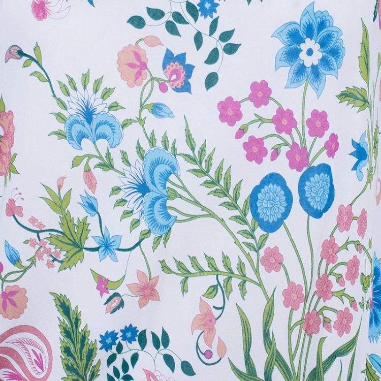 Pre Owned Dior Silk Floral Embellished Top L