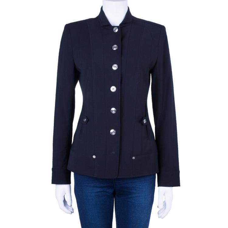 Pre Owned Dior Black Single Breasted Button Up Blazer Jacket M