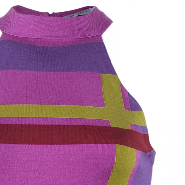 Pre Owned Dior Color Block Maxi Dress S