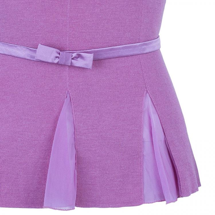 Pre Owned Dior Pink Sleeveles Knit Top S