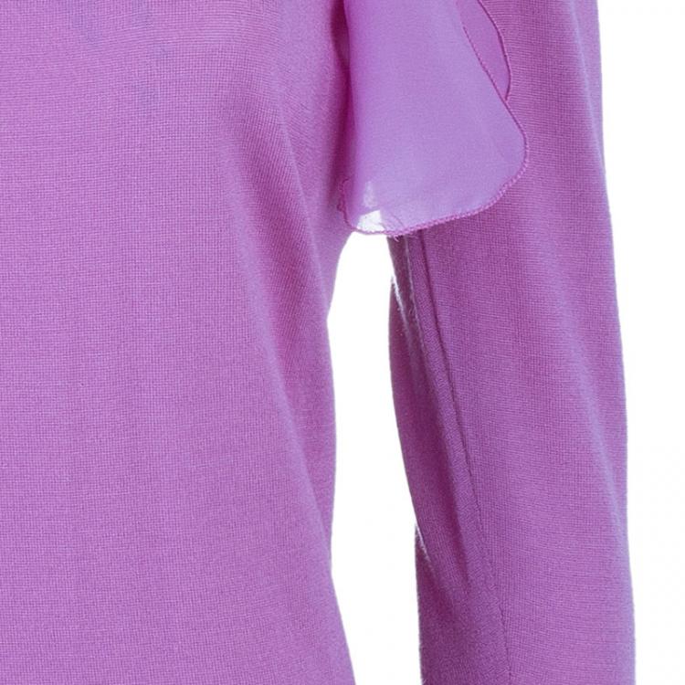 Pre Owned Dior Fuschia Embellished Sweater S