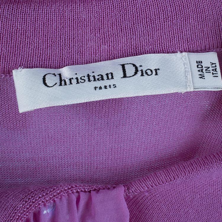 Pre Owned Dior Fuschia Embellished Sweater S
