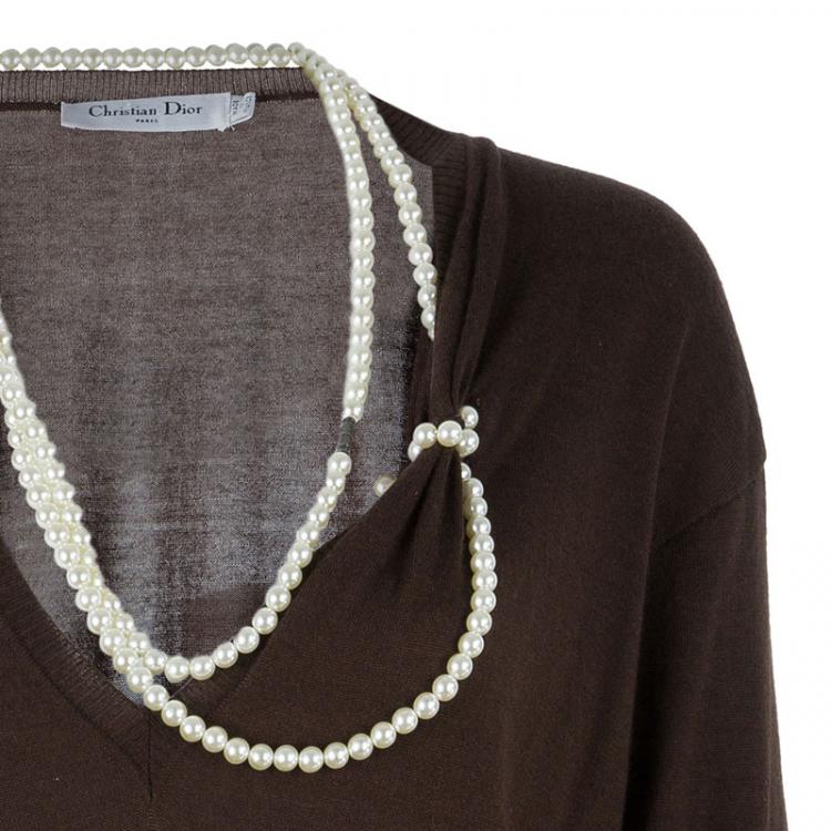 Pre Owned Dior Brown Long Sleeve Sweater M