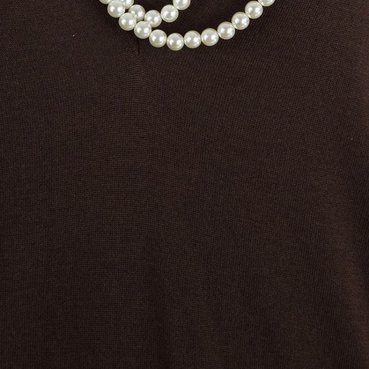 Pre Owned Dior Brown Long Sleeve Sweater M