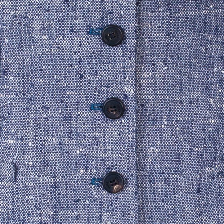Pre Owned Dior Blue Sleeveless Bow Textured Jacket M