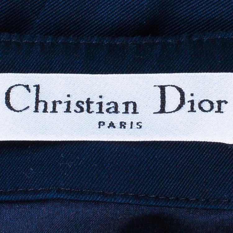Pre Owned Dior Navy Blue Cotton Knee-length Dress M