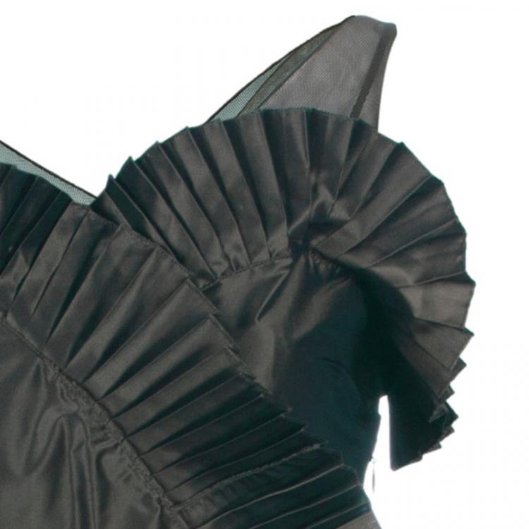 Pre Owned Dior Olive Green Silk Taffeta Gown S