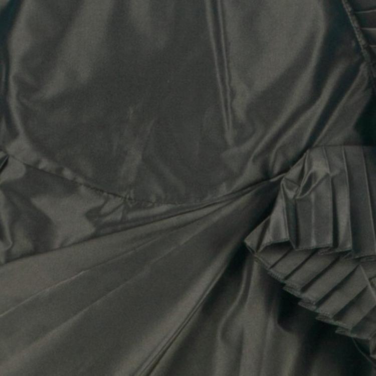 Pre Owned Dior Olive Green Silk Taffeta Gown S