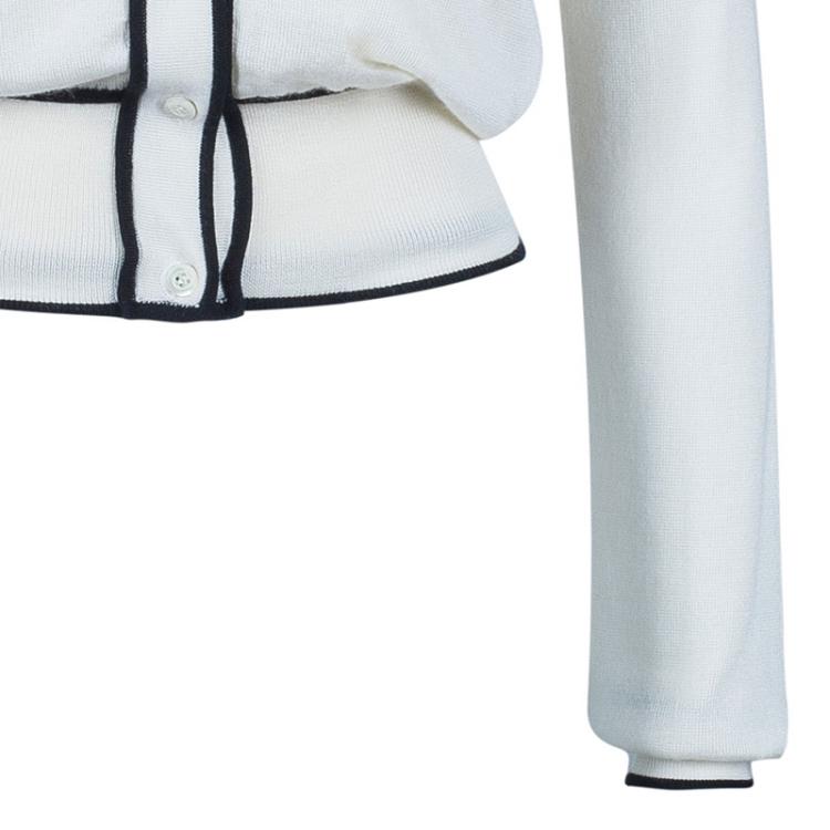 Pre Owned Dior Monochrome Knit Top And Cardigan Set M