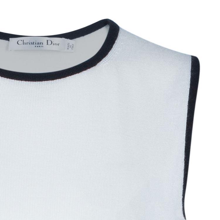 Pre Owned Dior Monochrome Knit Top And Cardigan Set M