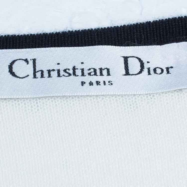 Pre Owned Dior Monochrome Knit Top And Cardigan Set M