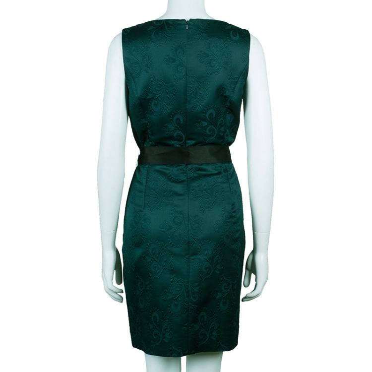 Pre Owned Dior Emerald Green Sheath Dress M