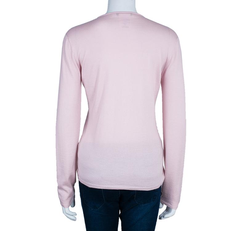 Pre Owned Dior Blush Pink Cashmere Cardigan M