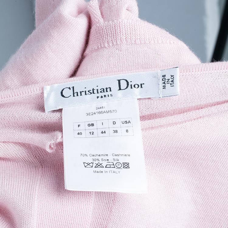 Pre Owned Dior Blush Pink Cashmere Cardigan M