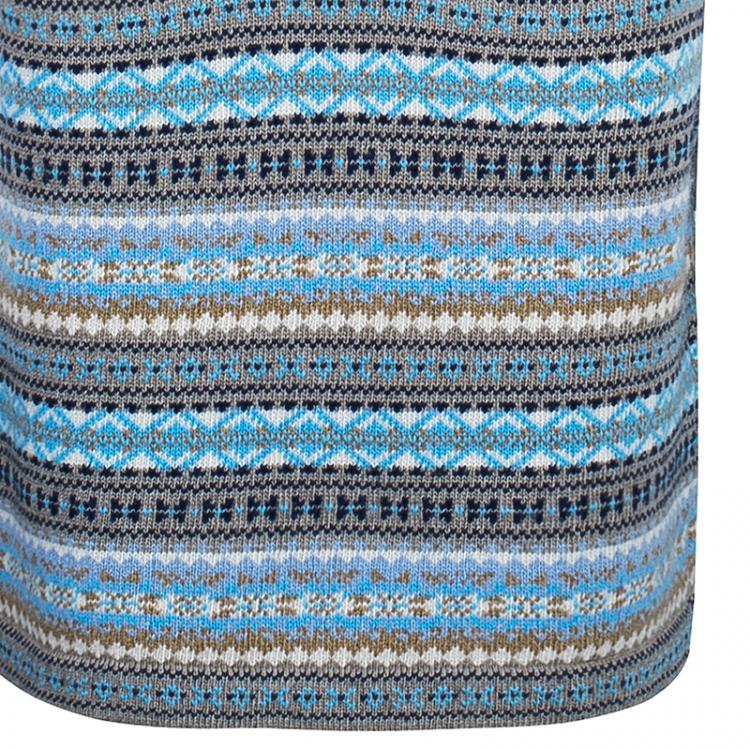 Pre Owned Dior Multicolor Pattern Knit Sleeveless Dress S