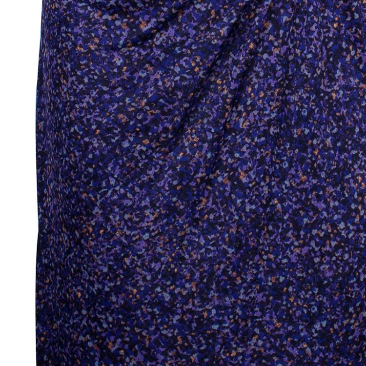 Pre Owned Dior Multicolor Print Sleeveless Draped Dress M