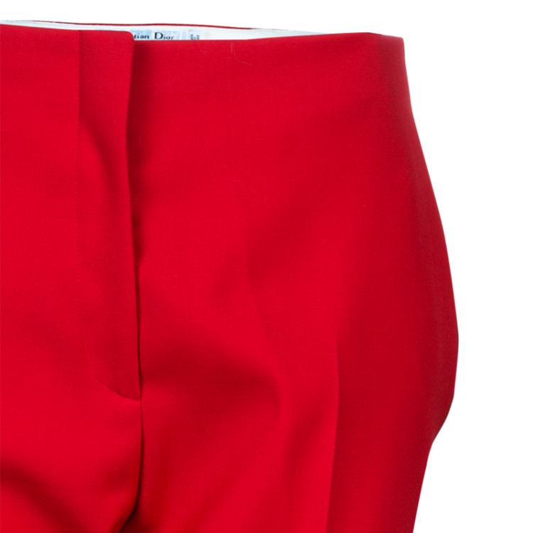 Pre Owned Dior Red Tailored Trousers M