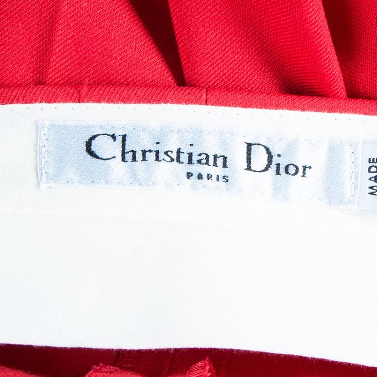 Pre Owned Dior Red Tailored Trousers M