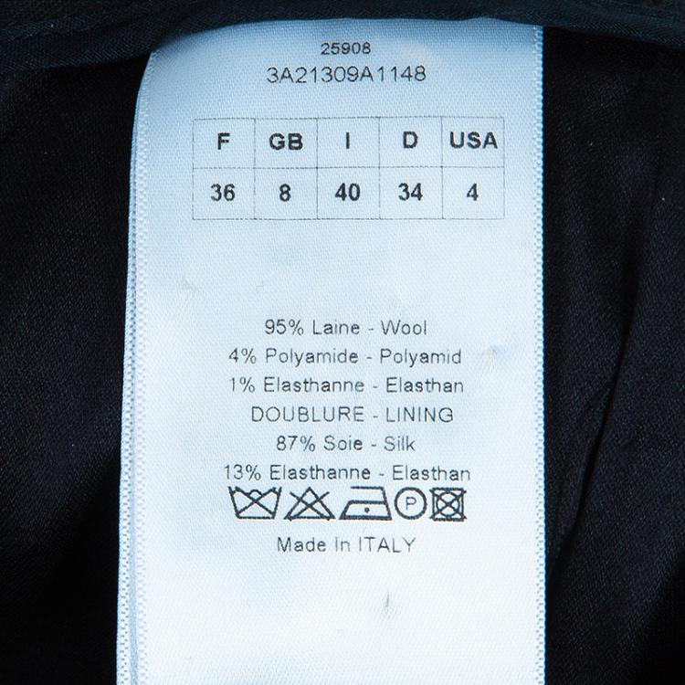 مملوكة مسبقًا Dior Black Pencil Back Detail Skirt S