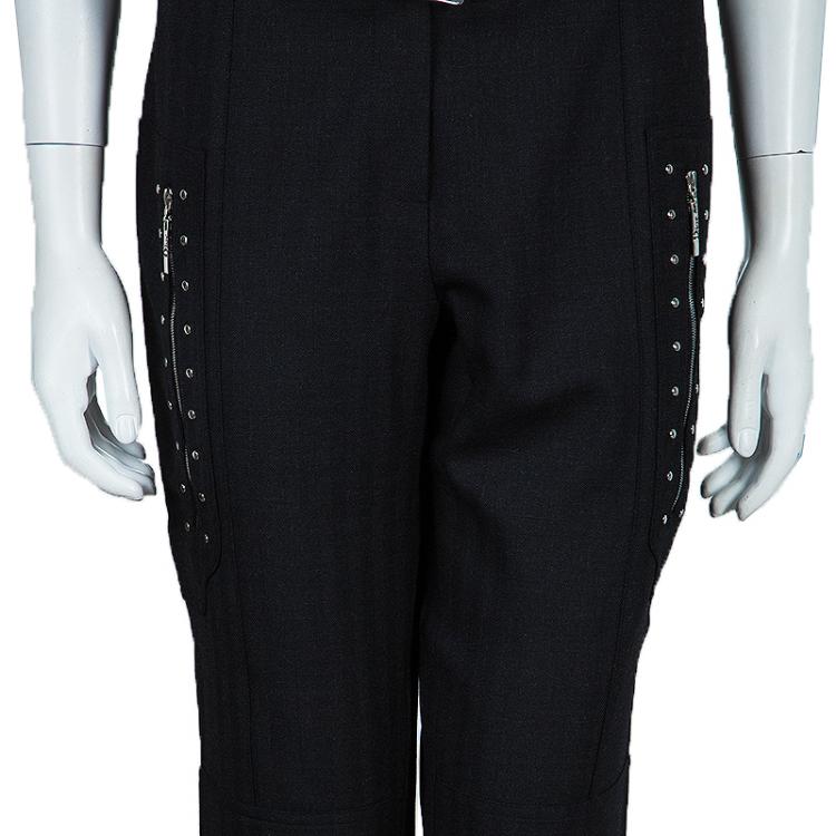 Pre Owned Dior Black Studded Trousers L