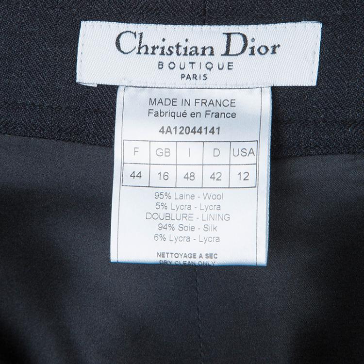 Pre Owned Dior Black Studded Trousers L