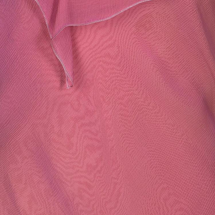 Pre Owned Dior Pastel Pink Ruffle Detail Silk Dress M