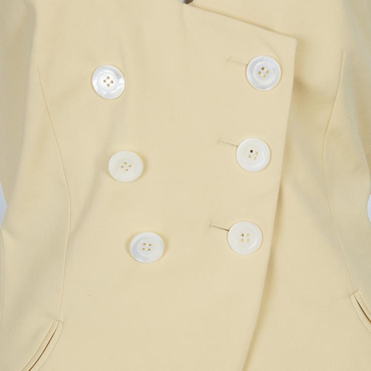 Pre Owned Dior Yellow Short Sleeve Jacket L