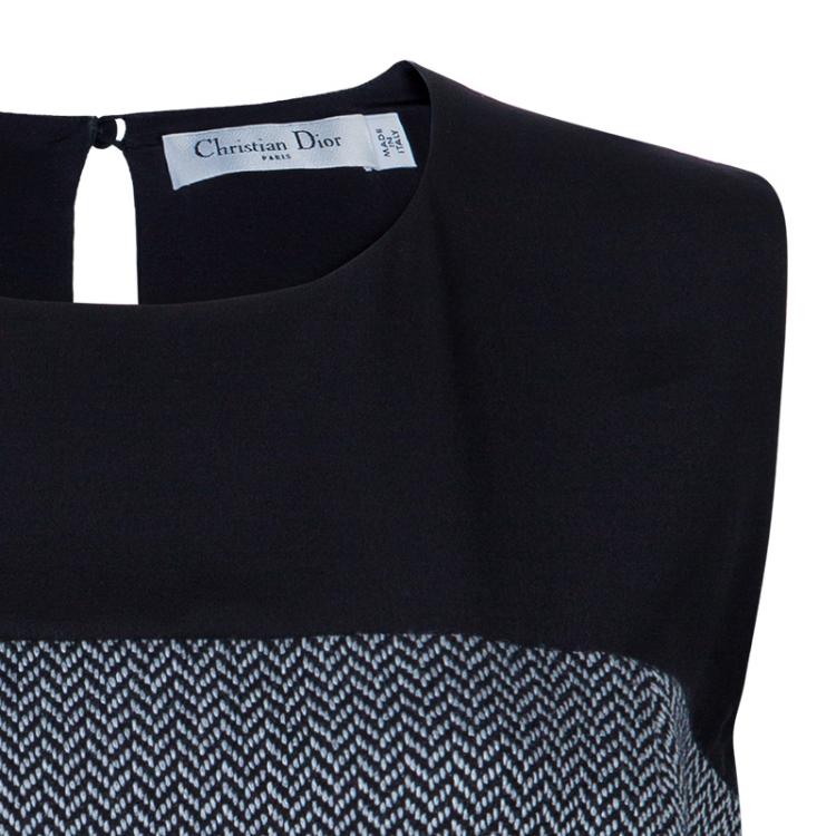 Pre Owned Dior Grey Sleeveless Wool Top M