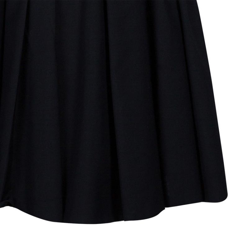 Pre Owned Dior Black Drop Waist Pleated Dress M