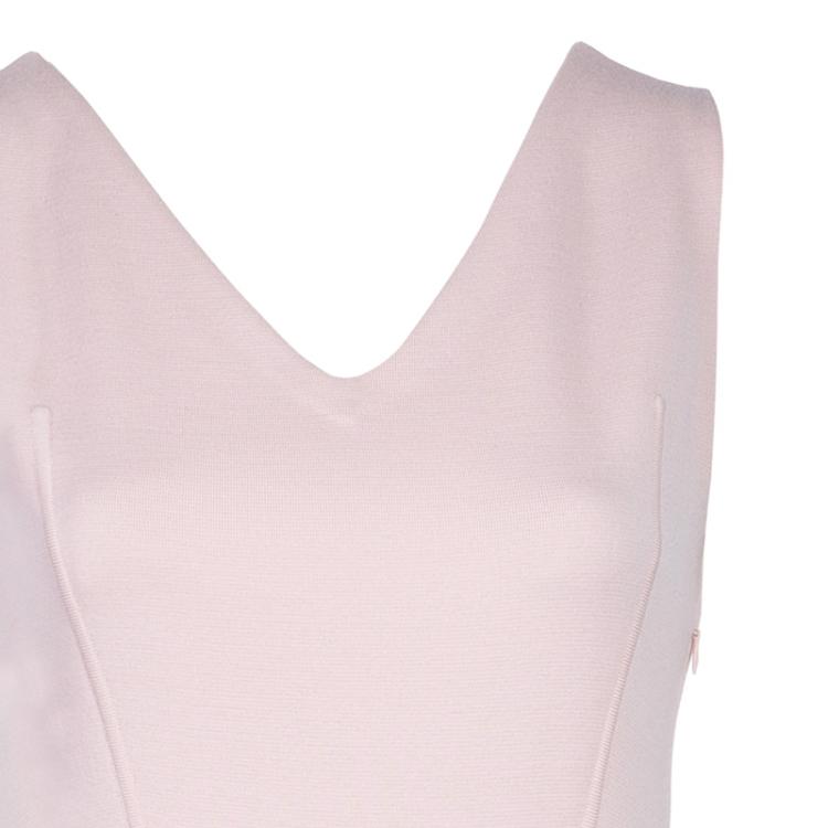 Pre Owned Dior Pink Wool Flare Dress M