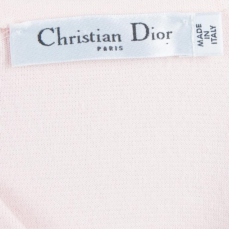 Pre Owned Dior Pink Wool Flare Dress M