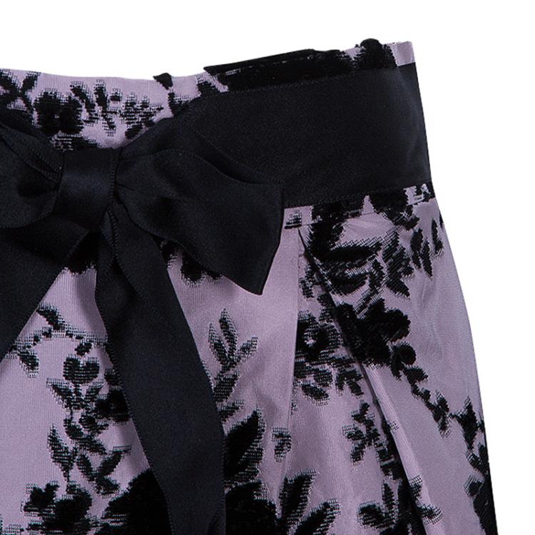 Pre Owned Dior Black and Purple Velvet Skirt M