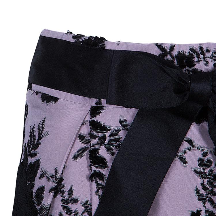 Pre Owned Dior Black and Purple Velvet Skirt M