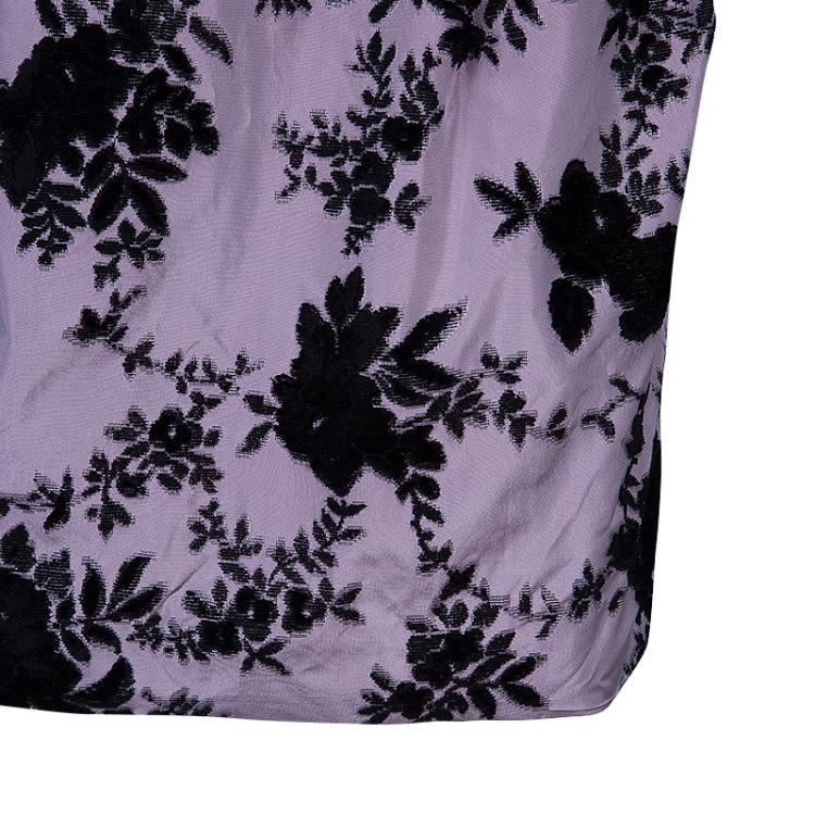 Pre Owned Dior Black and Purple Velvet Skirt M