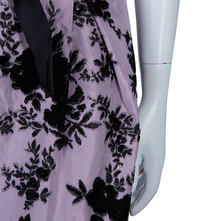Pre Owned Dior Black and Purple Velvet Skirt M