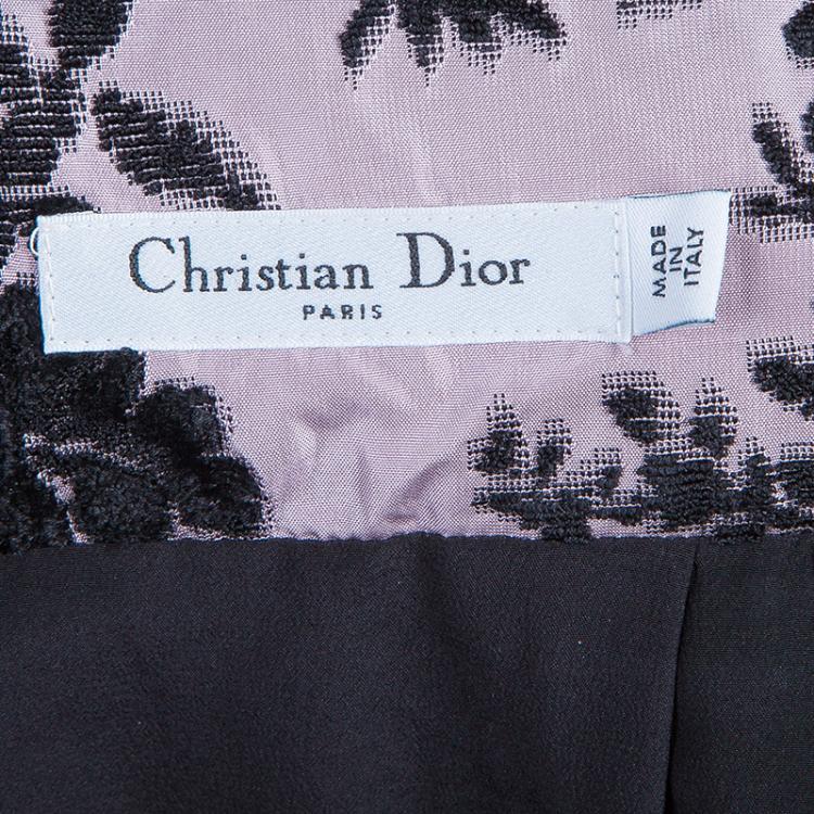 Pre Owned Dior Black and Purple Velvet Skirt M
