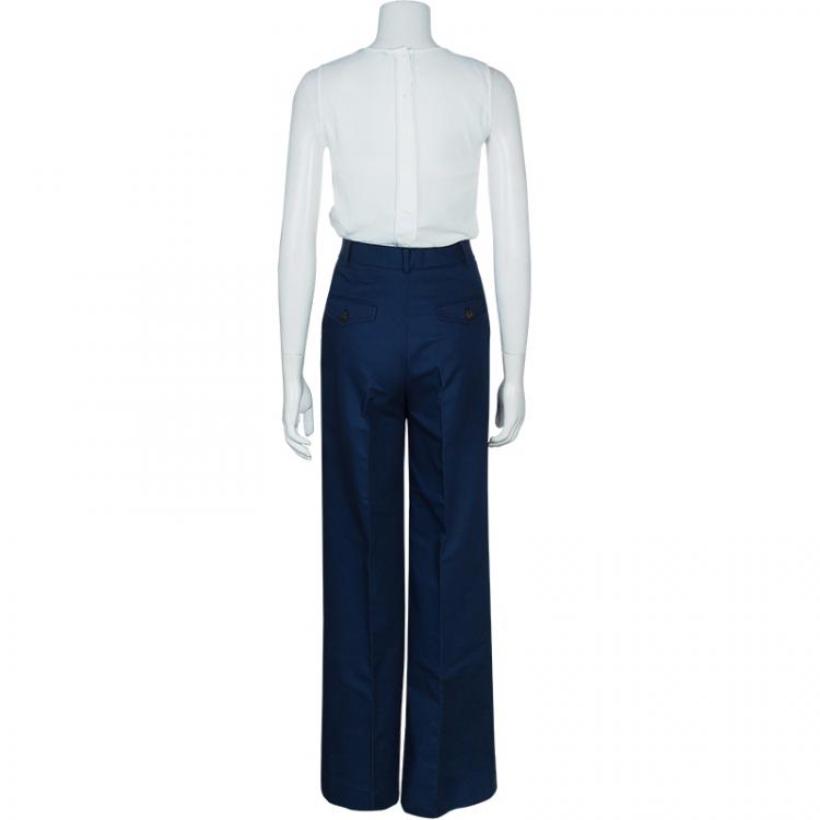 Pre Owned Dior Navy Blue Nautical Trousers M