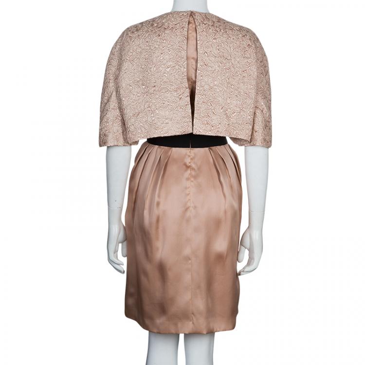 مملوكة مسبقًا Dior Beige Jacquard Silk Dress L