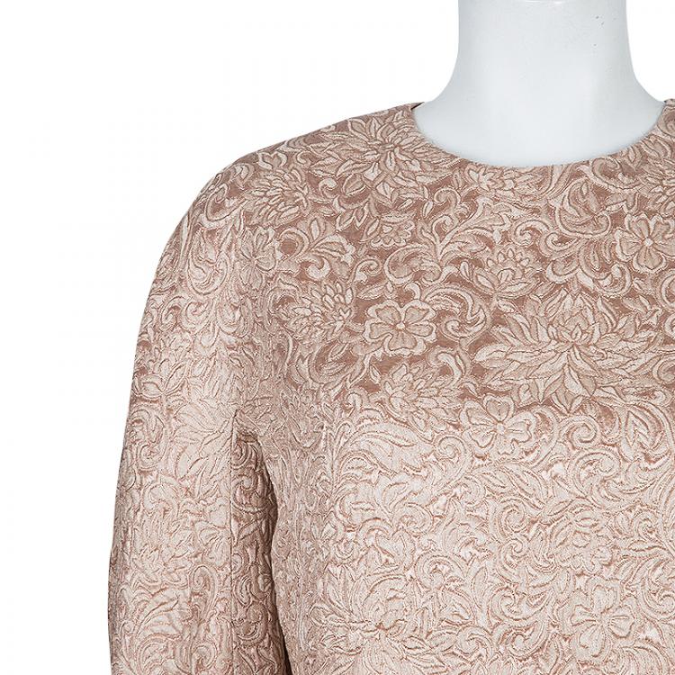 مملوكة مسبقًا Dior Beige Jacquard Silk Dress L