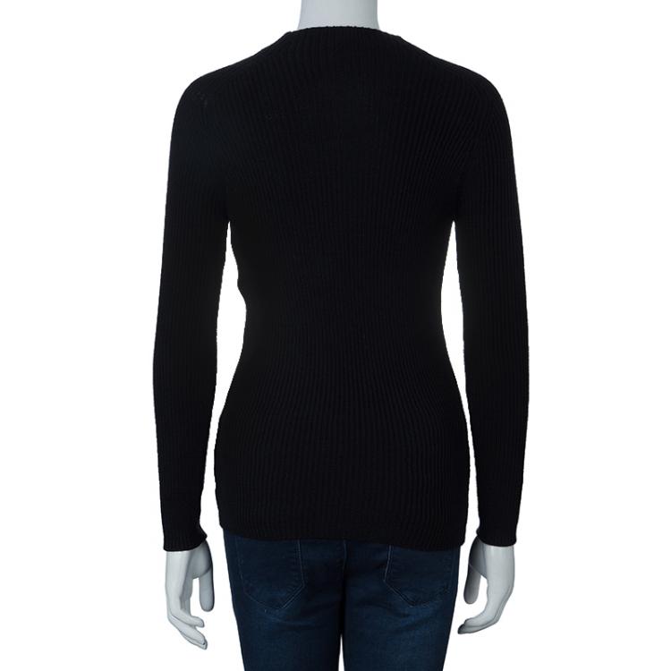 Pre Owned Dior Black Embellished Sweater M